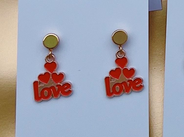 Handmade Valentines Day Collection Dangle Earrings
