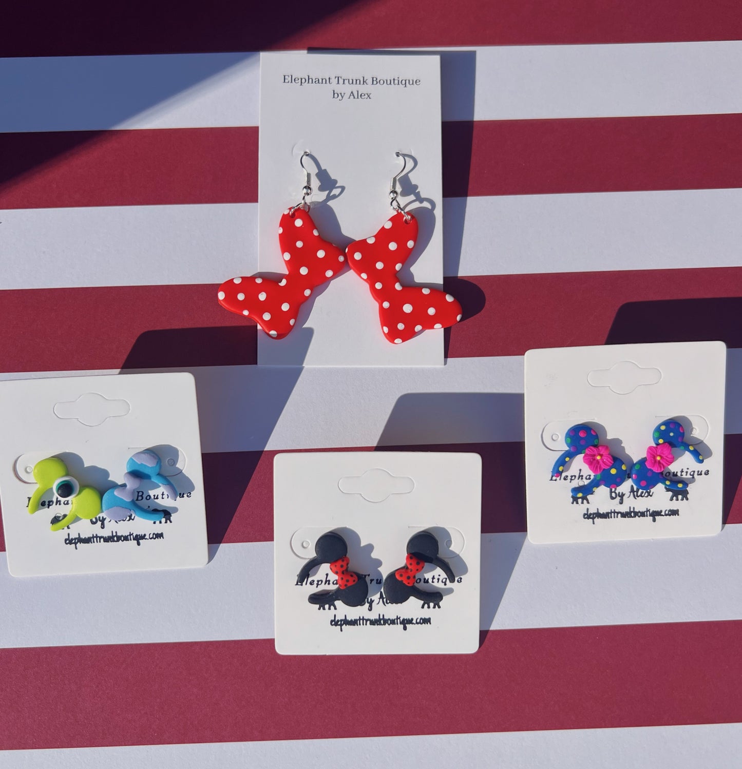 Minnie Mouse Clay Earrings