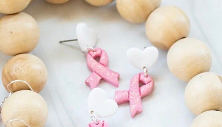Breast Cancer Ribbon Sparkling Dangle