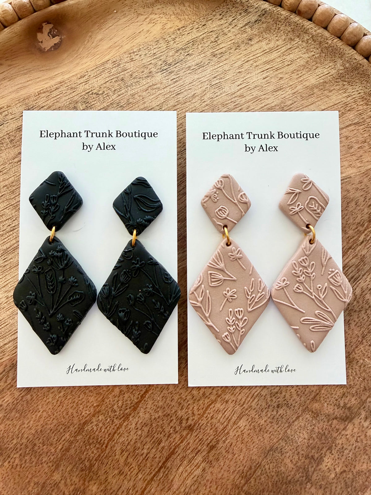 Diamond Shape Clay Earrings