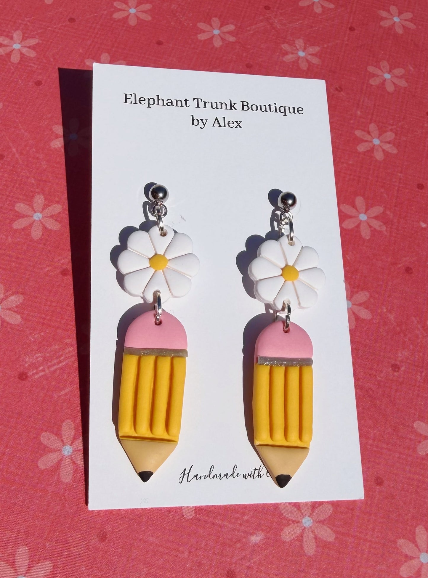 Teacher Pencil Clay Dangle Earrings