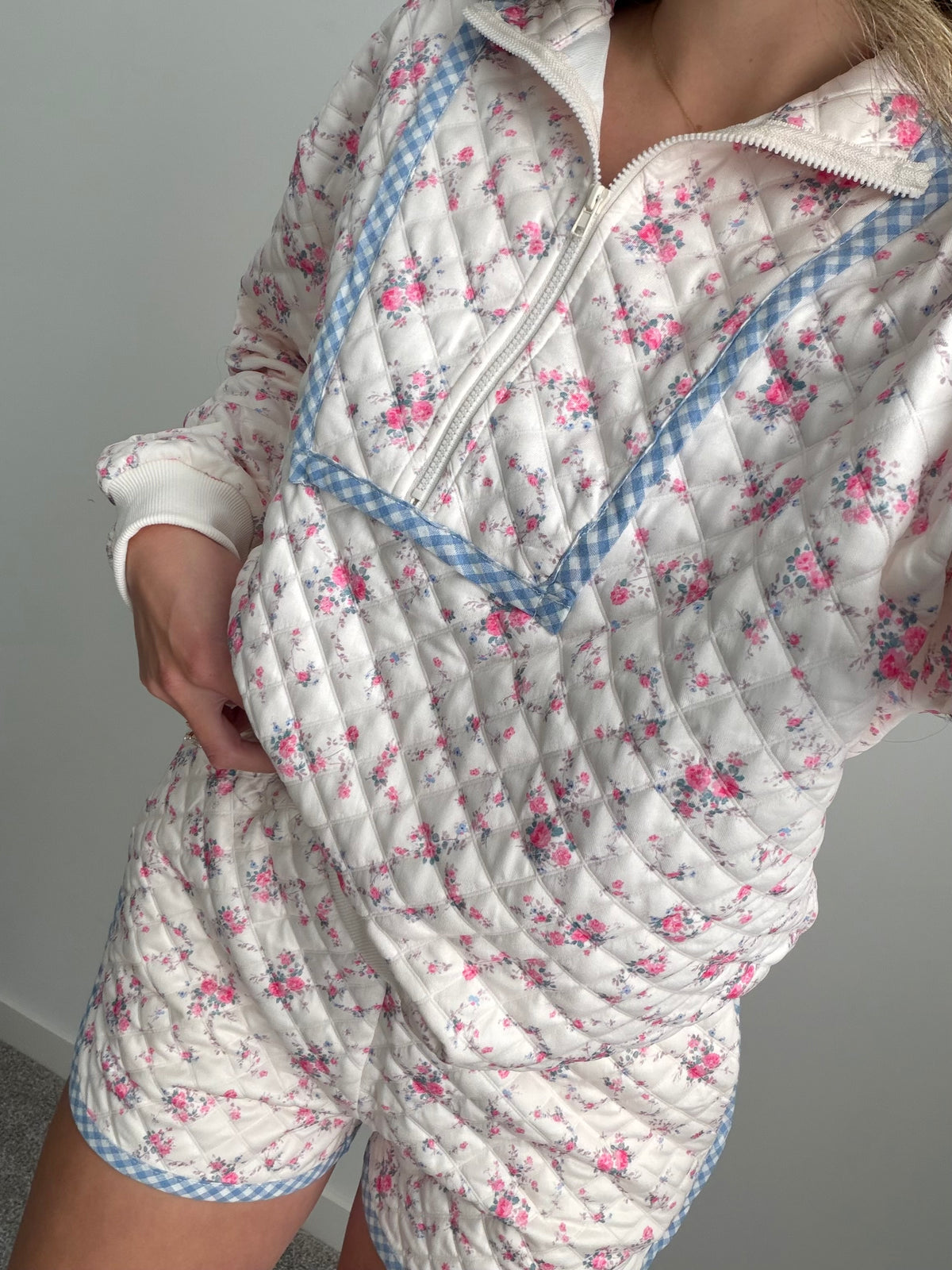 Rosy Retreat Quilted Lounge Set