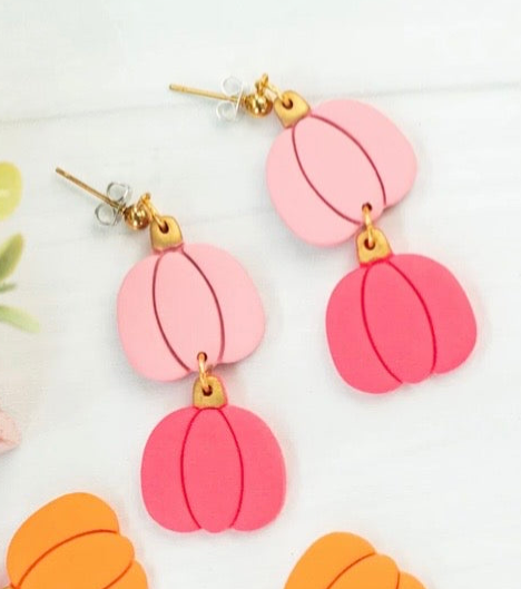 Pumpkin Duo Clay Earrings