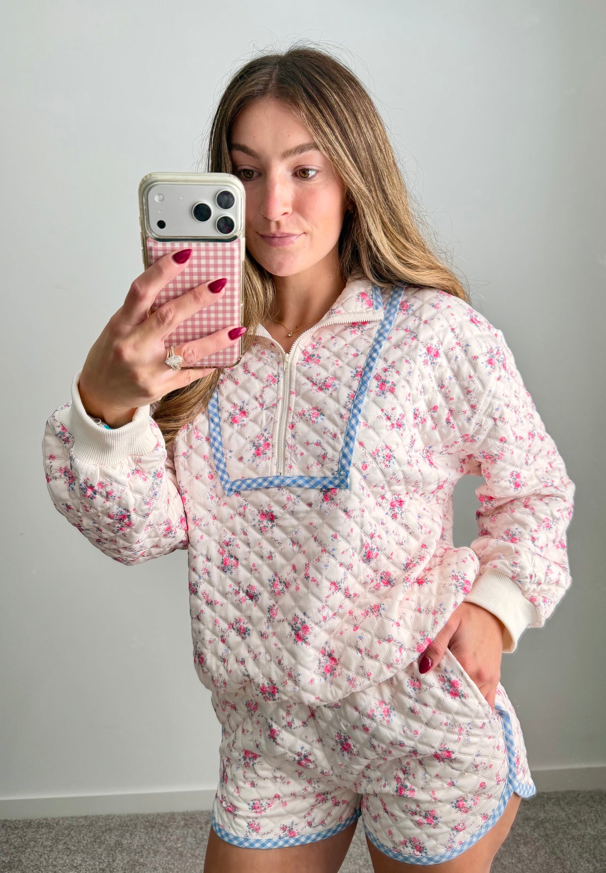 Rosy Retreat Quilted Lounge Set