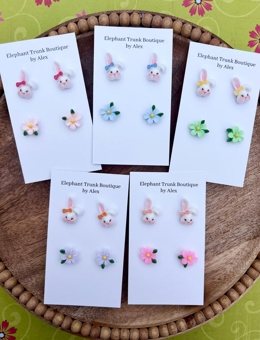 Bunny and Flower Stud Packs