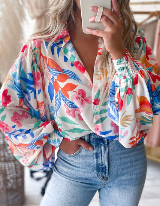 Summer Days Abroad Button Up Blouse