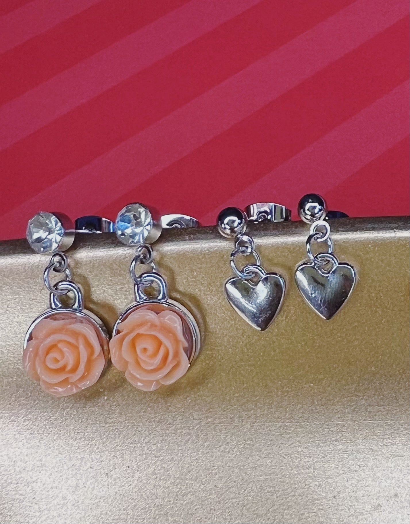 Valentines Stud Dangle Handmade Earrings