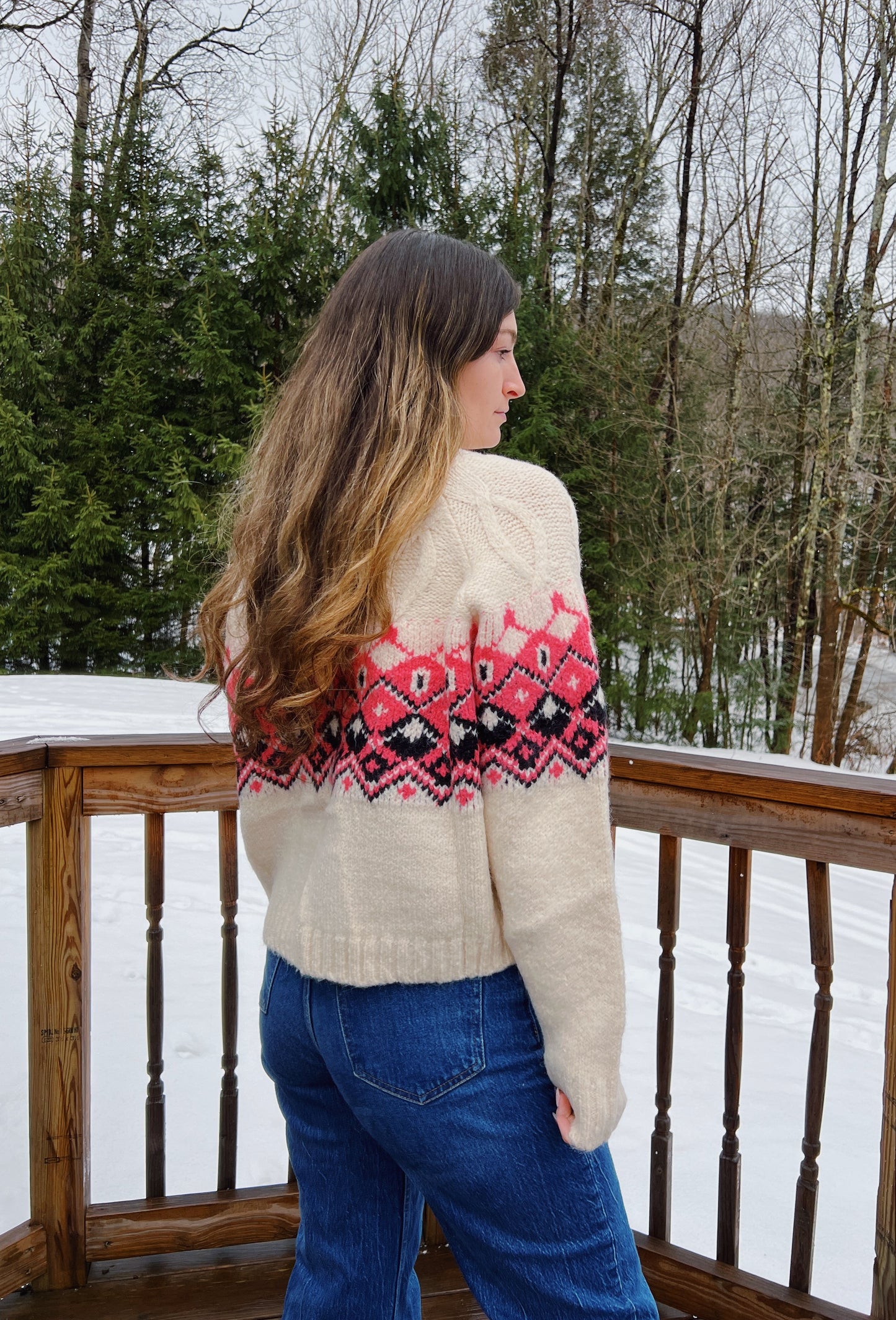 Called You Mine Pink Diamond Fair Isle Sweater
