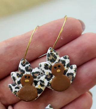 Thanksgiving Turkey Clay Earring