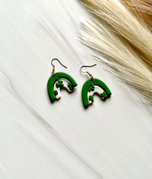 St Patrick’s Day Shamrock Rainbow Earrings