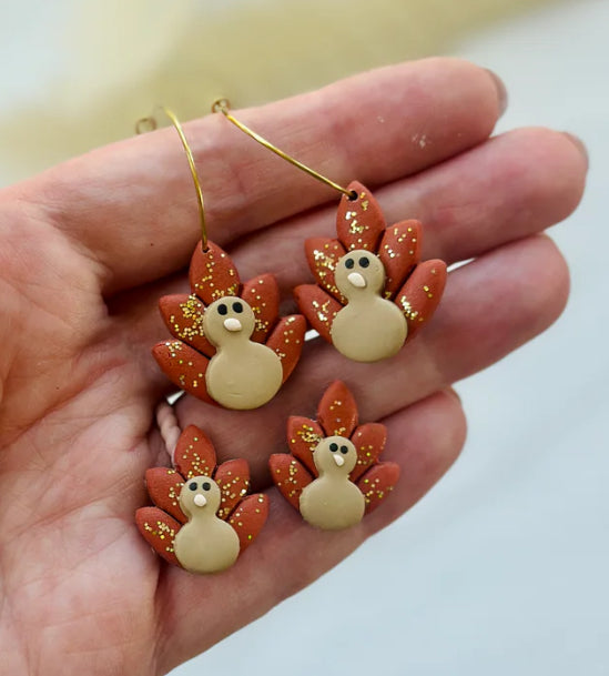 Thanksgiving Turkey Clay Earring