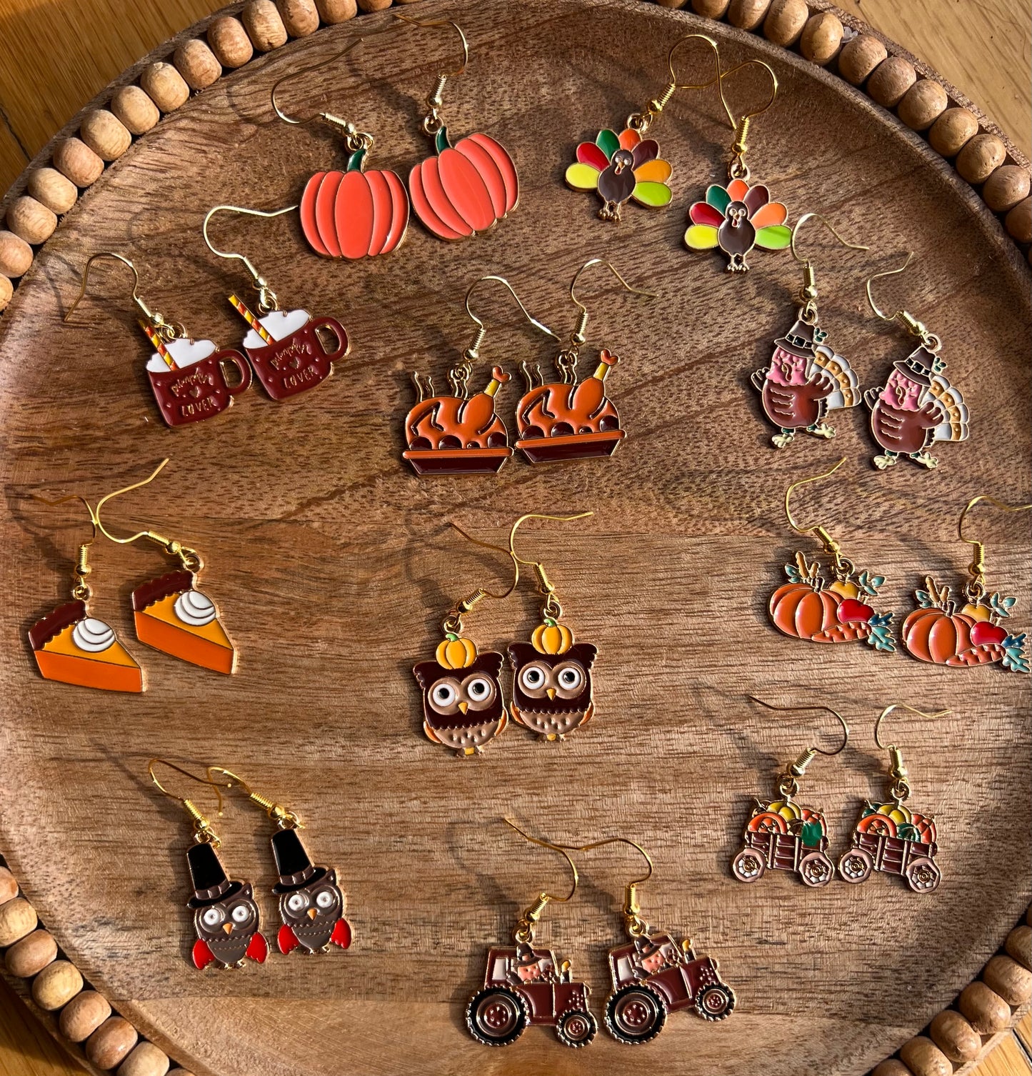 Handmade Thanksgiving Collection Dangle Earrings