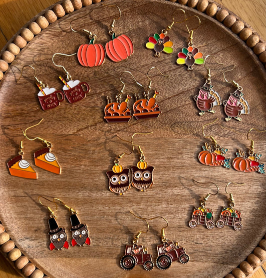 Handmade Thanksgiving Collection Dangle Earrings
