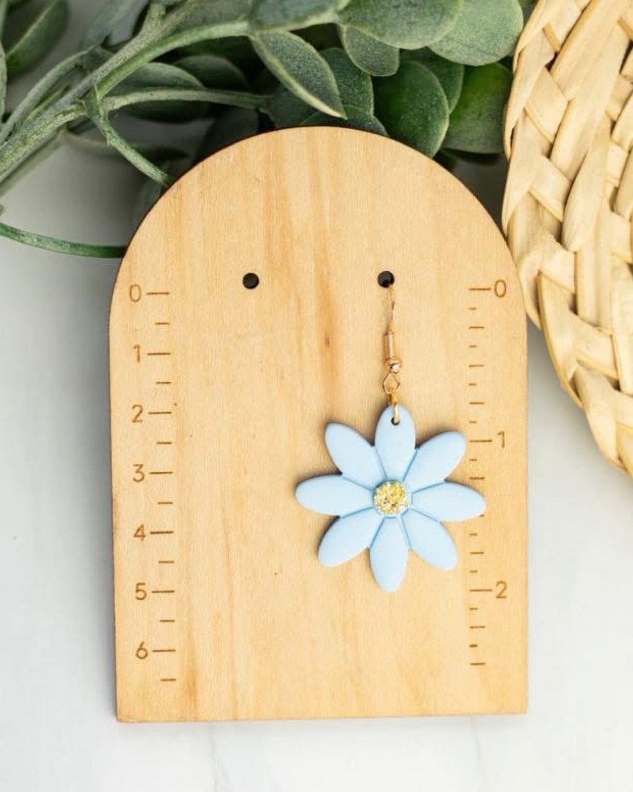Bright Large Flower Clay Dangle Earrings