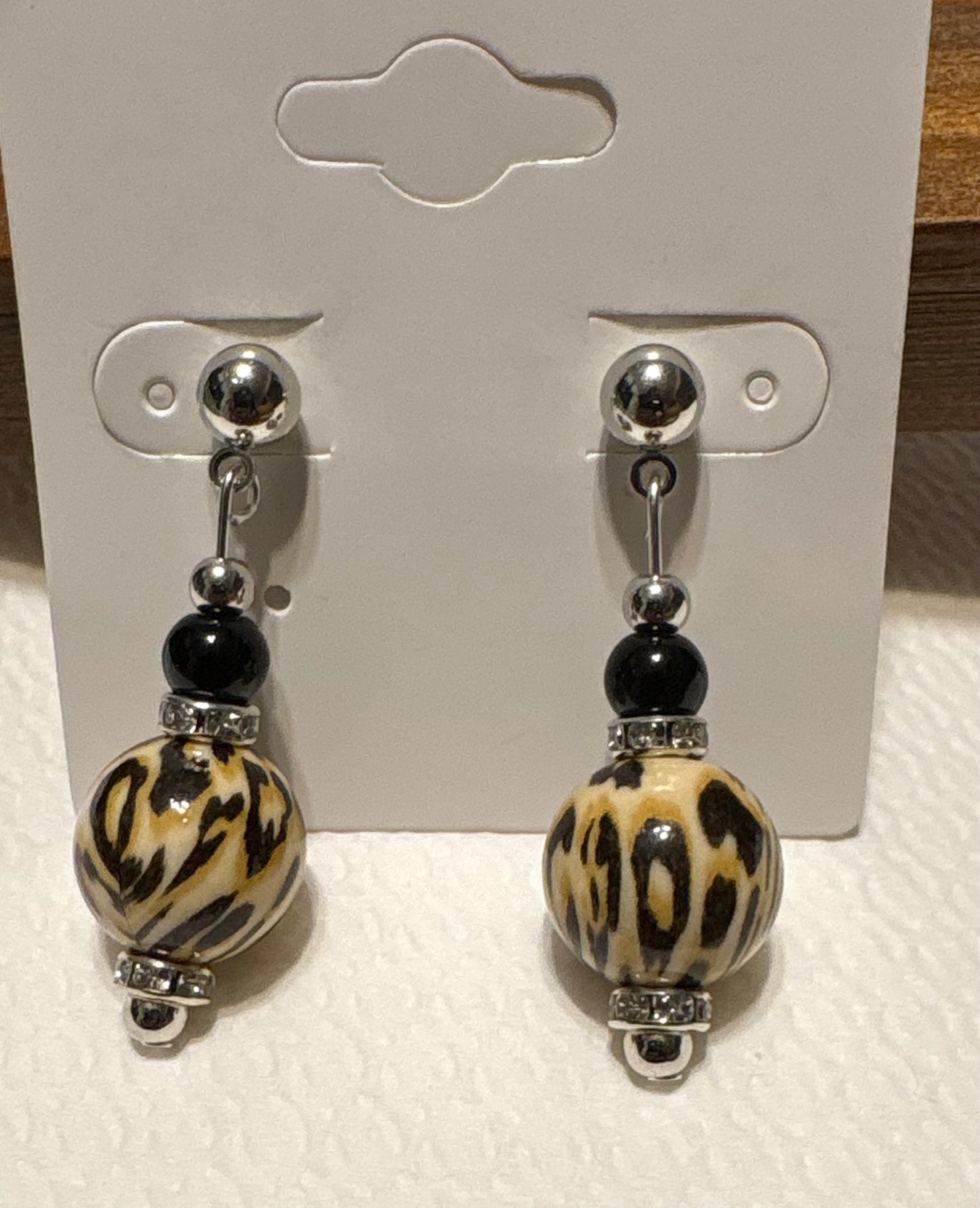 Leopard Swirl Handmade Dangle Earrings