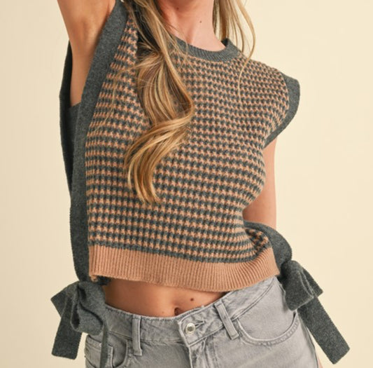 Take Me West Tie Side Sweater Vest