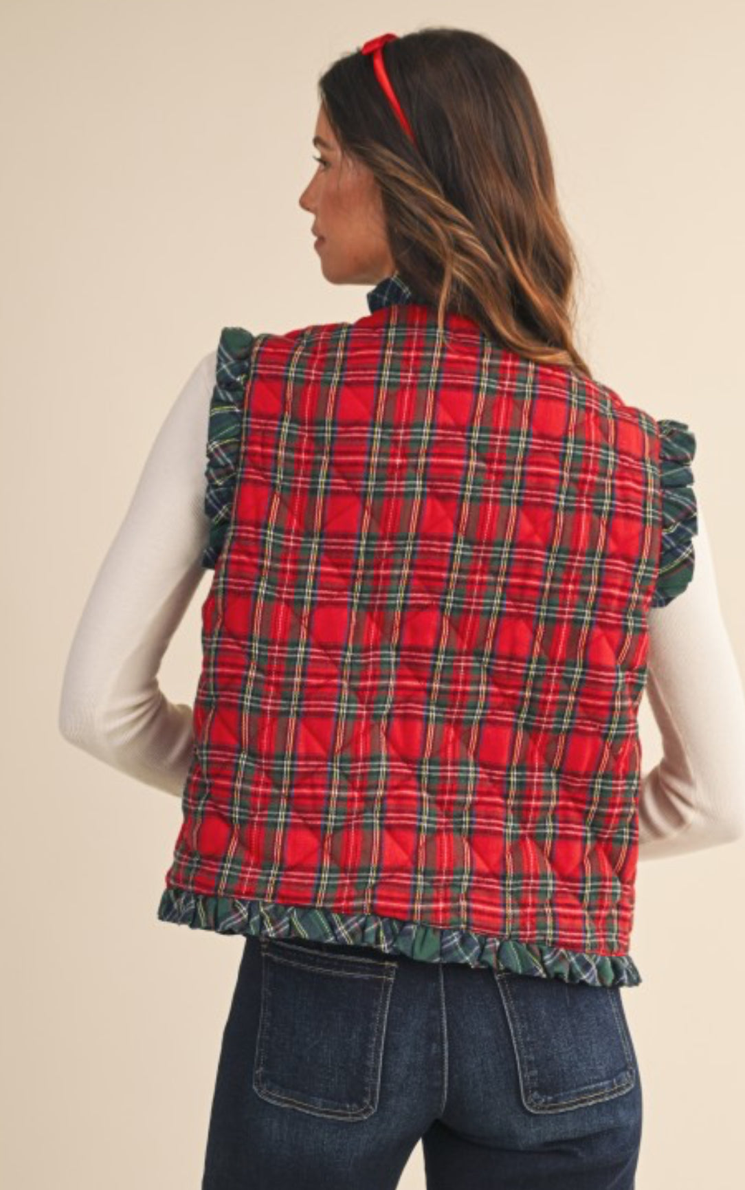 Holiday Cheer Plaid Quilted Vest