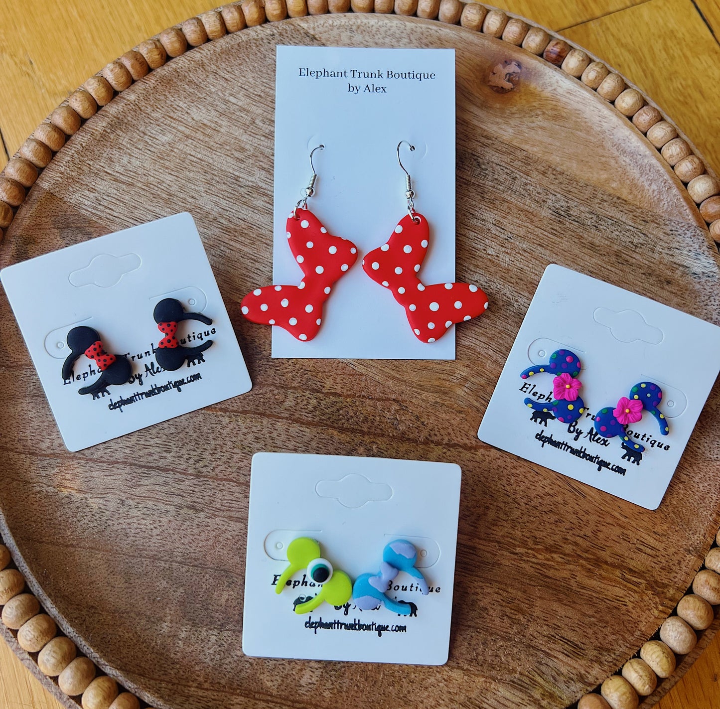 Minnie Mouse Clay Earrings