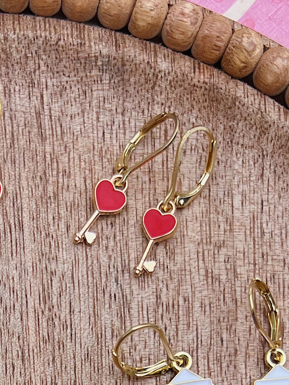 Handmade Valentines Day Collection Dangle Earrings