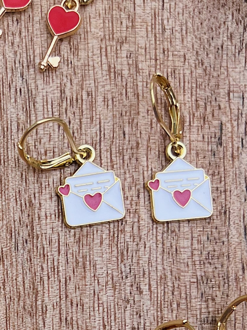 Handmade Valentines Day Collection Dangle Earrings