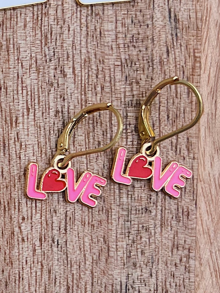 Handmade Valentines Day Collection Dangle Earrings