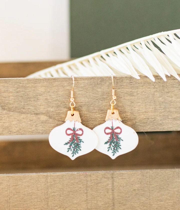 Mistletoe Ornament Dangle Earrings