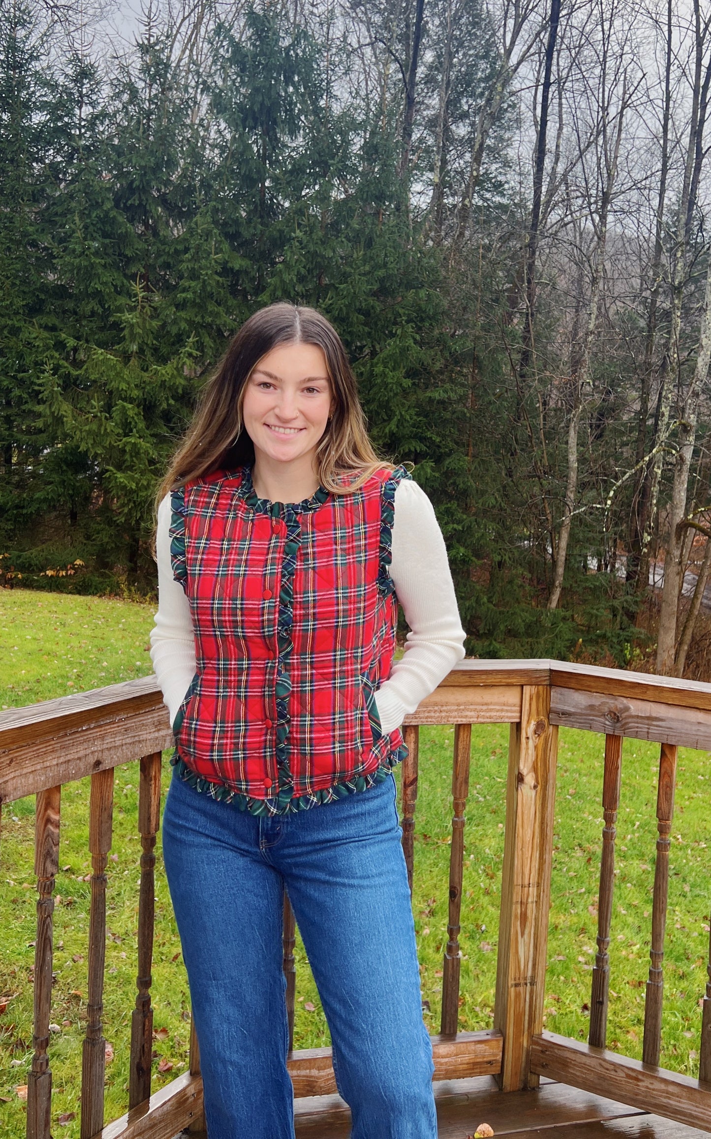 Holiday Cheer Plaid Quilted Vest