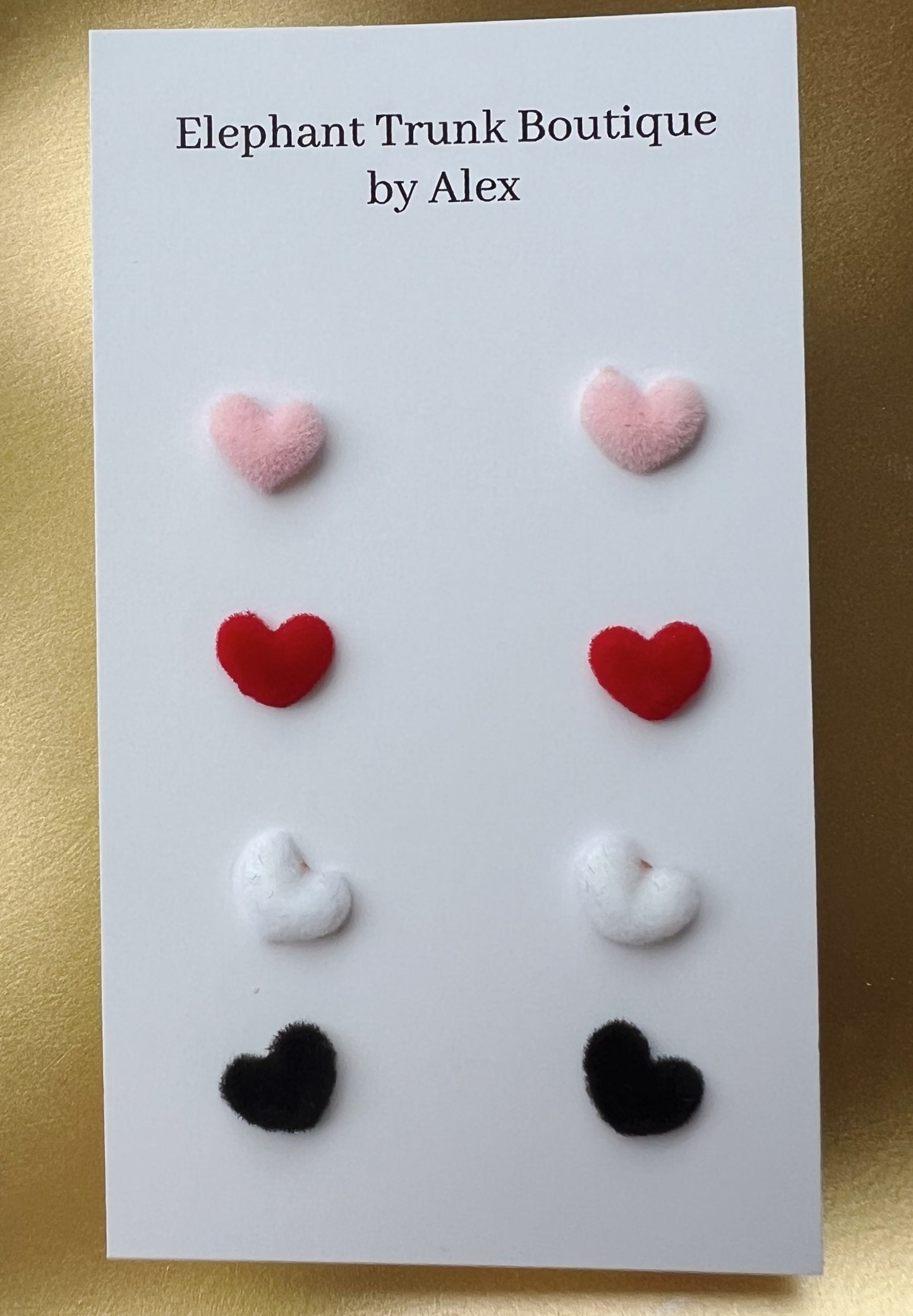 Valentines Heart Stud Earrings Pack of 4
