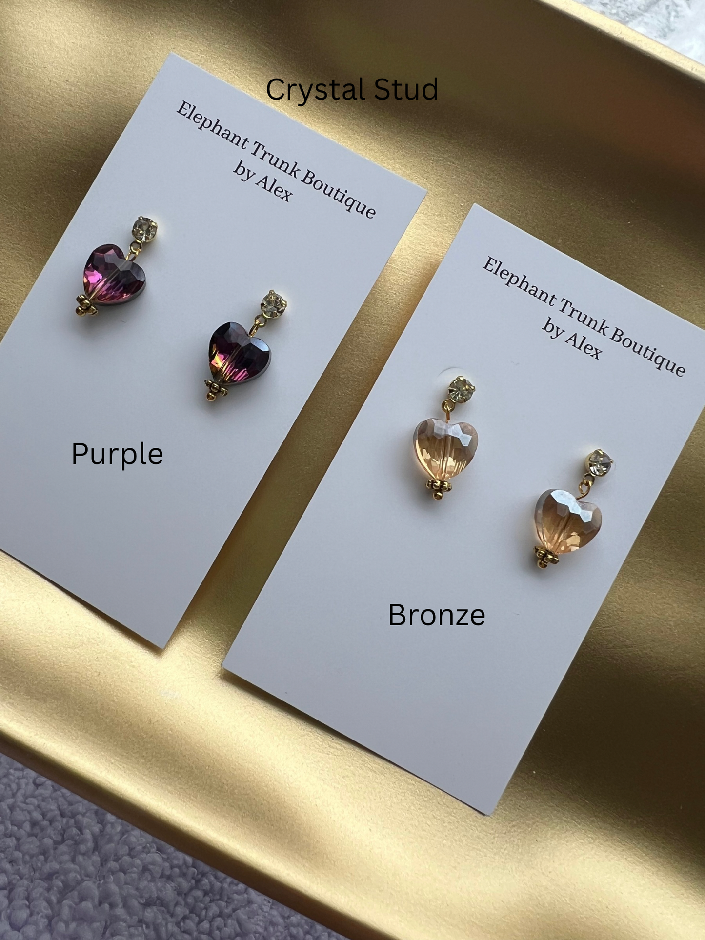 Valentines Crystal Heart Dangle Earrings