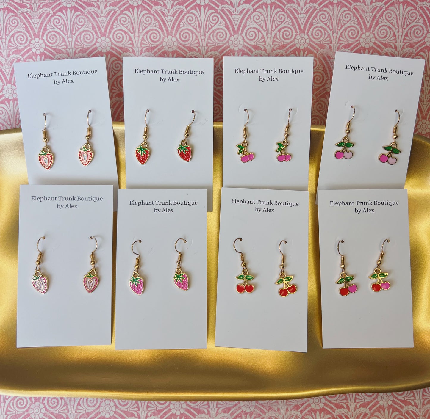 Valentines Fruit Dangle Earrings