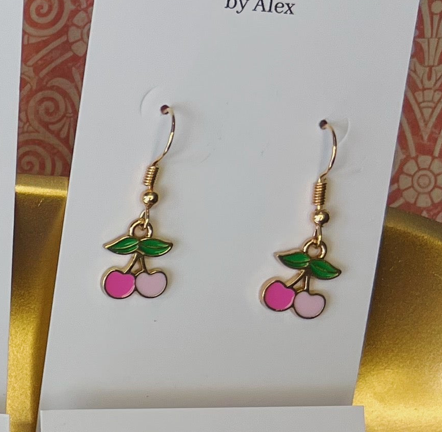 Valentines Fruit Dangle Earrings
