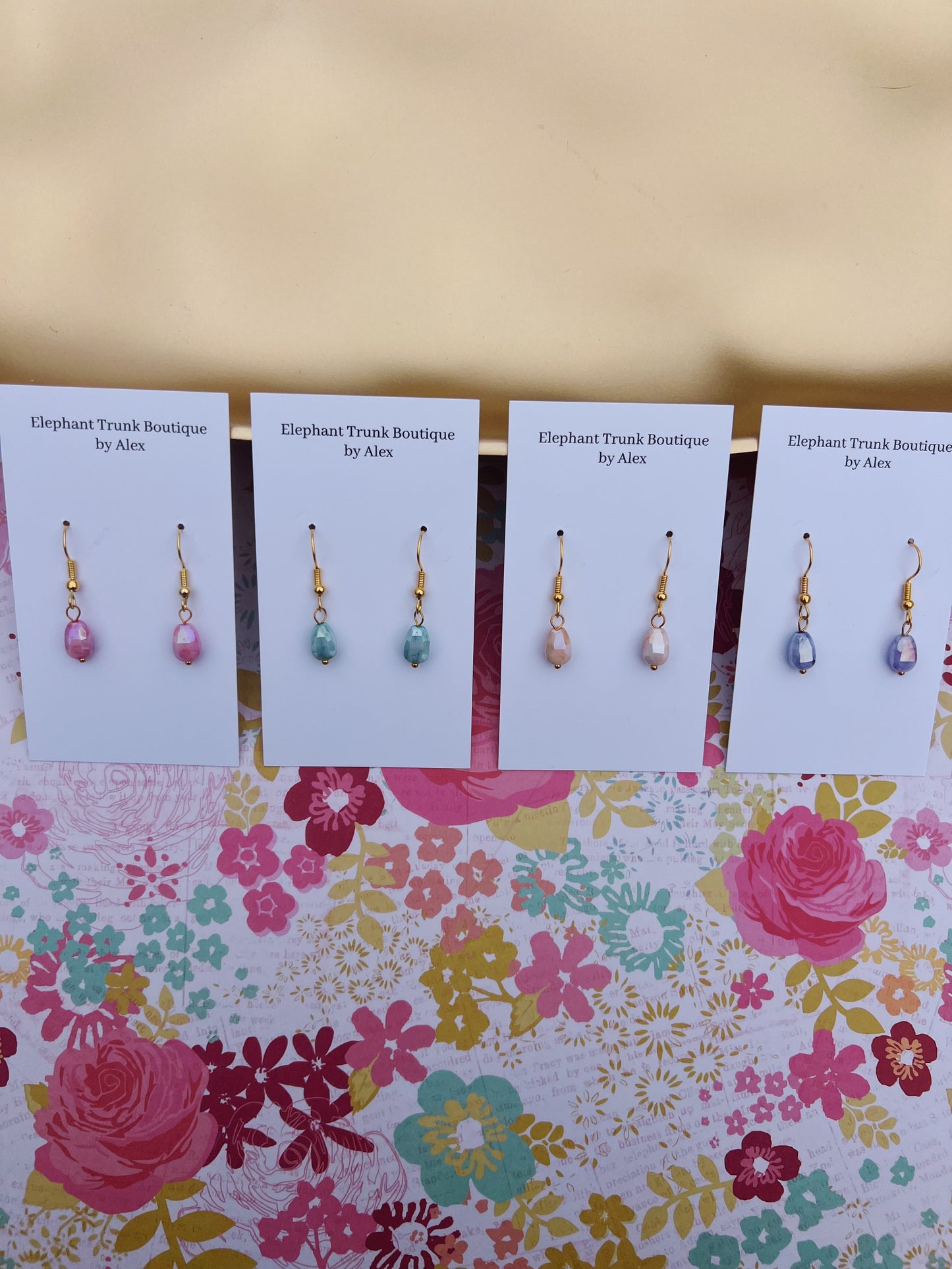 Pastel Bead Dangle Earrings