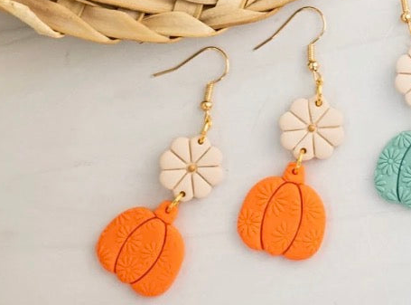 Pumpkin Duo Clay Earrings