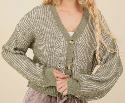 Green Garland Sweater Cardigan