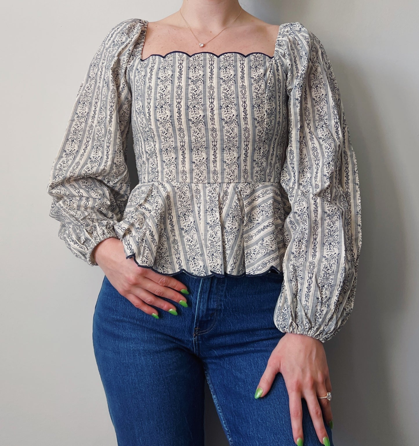 The Bluebell Darling Scalloped Blouse