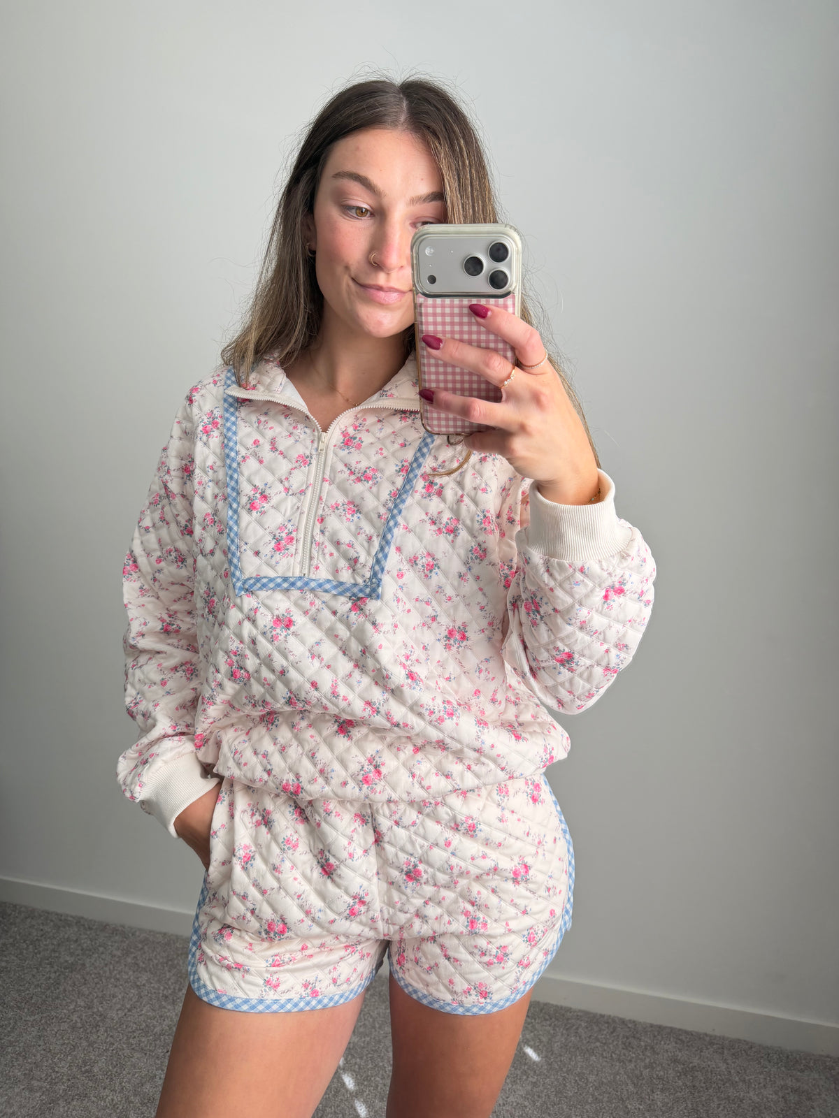 Rosy Retreat Quilted Lounge Set