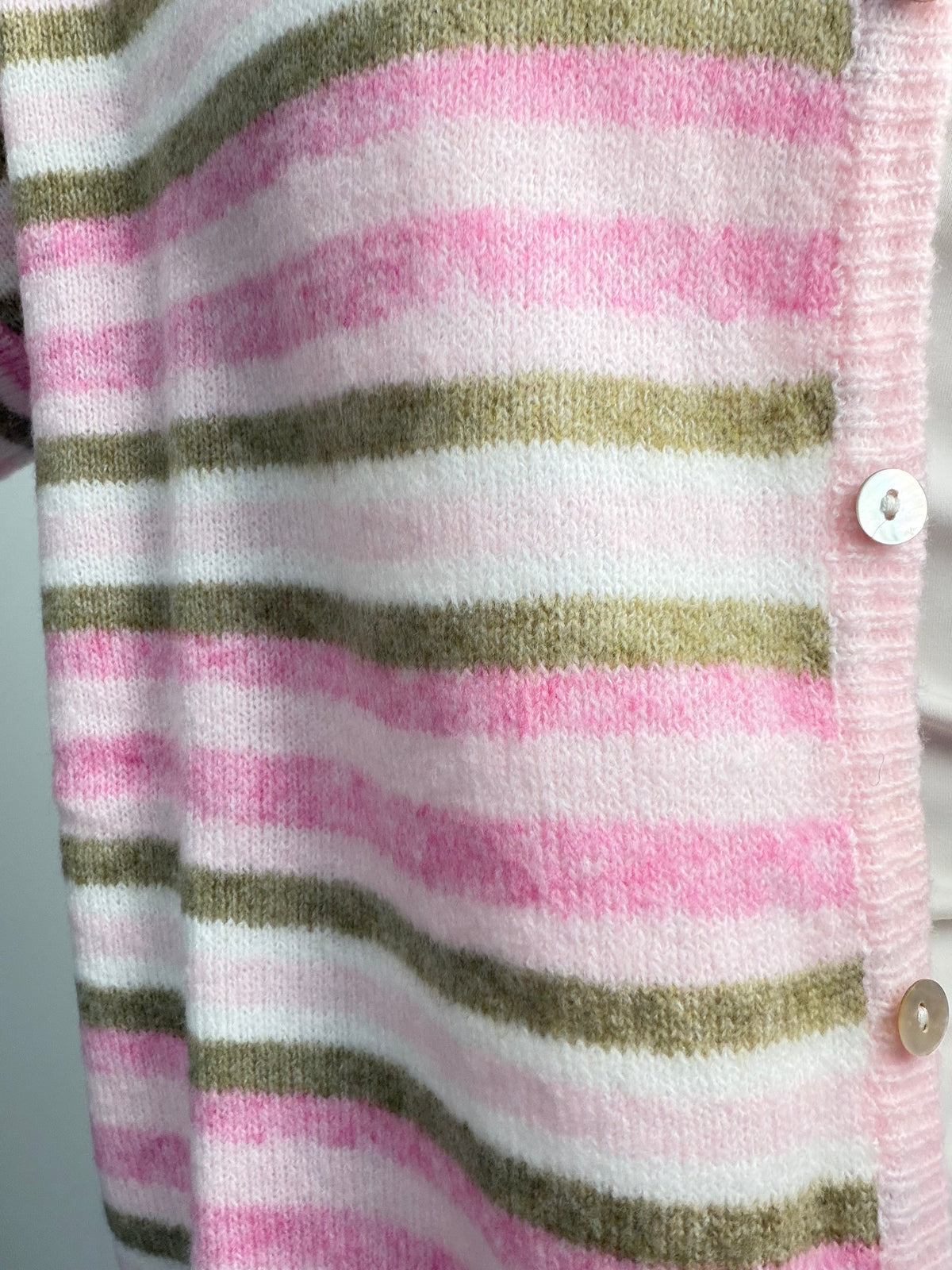 Blush & Olive Striped Cloud Cardigan
