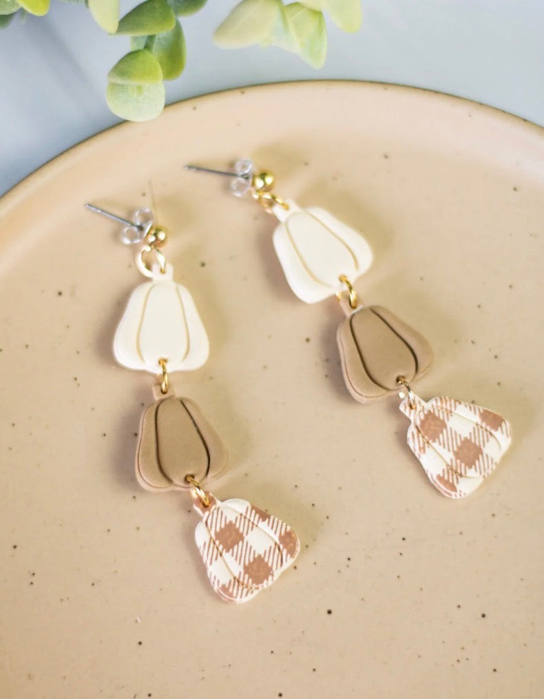 Pumpkin Trio ClayDangles