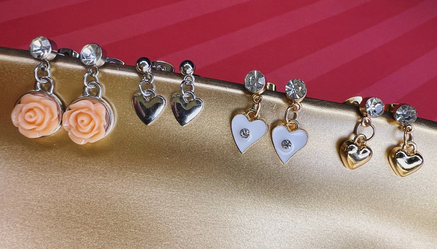 Valentines Stud Dangle Handmade Earrings