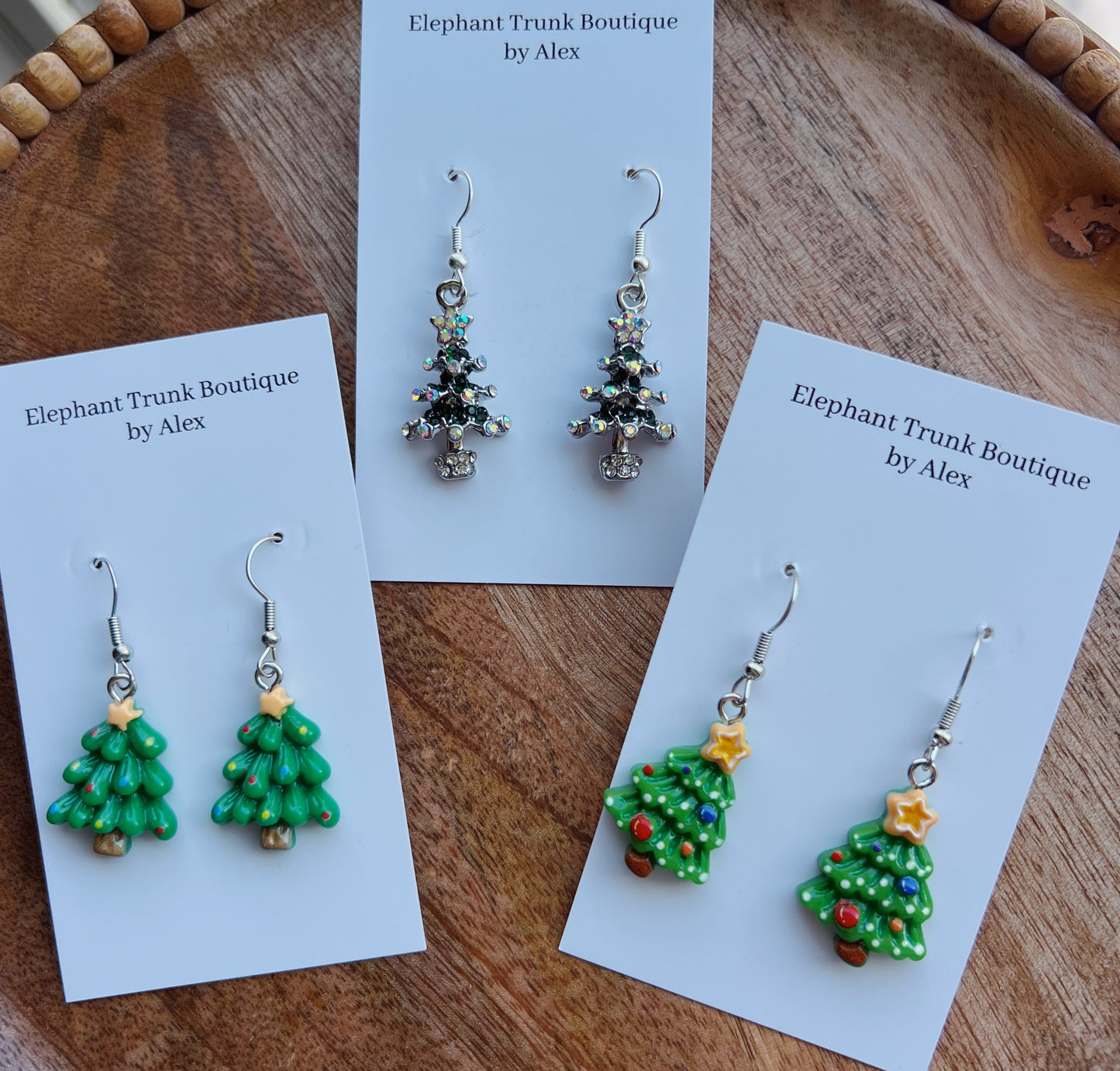 Christmas Tree Handmade Dangle Earrings