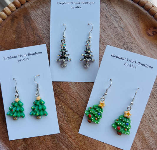 Christmas Tree Handmade Dangle Earrings