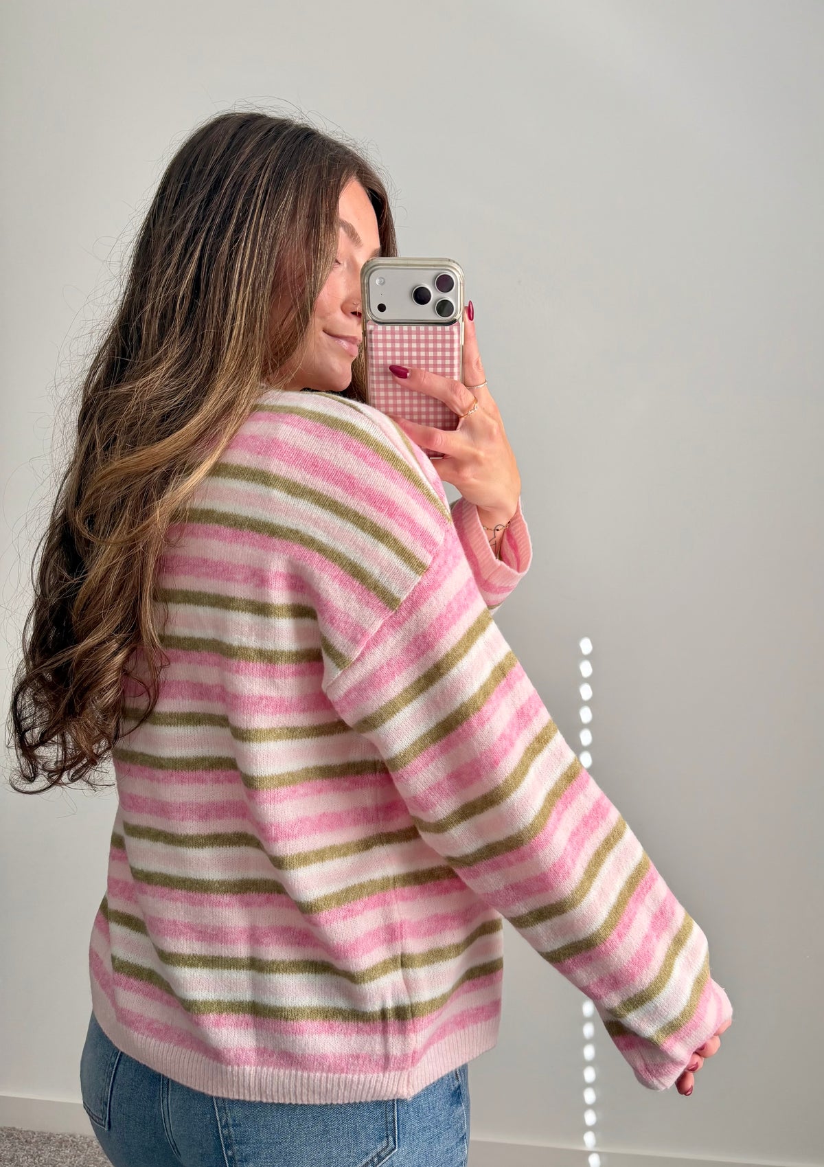 Blush & Olive Striped Cloud Cardigan