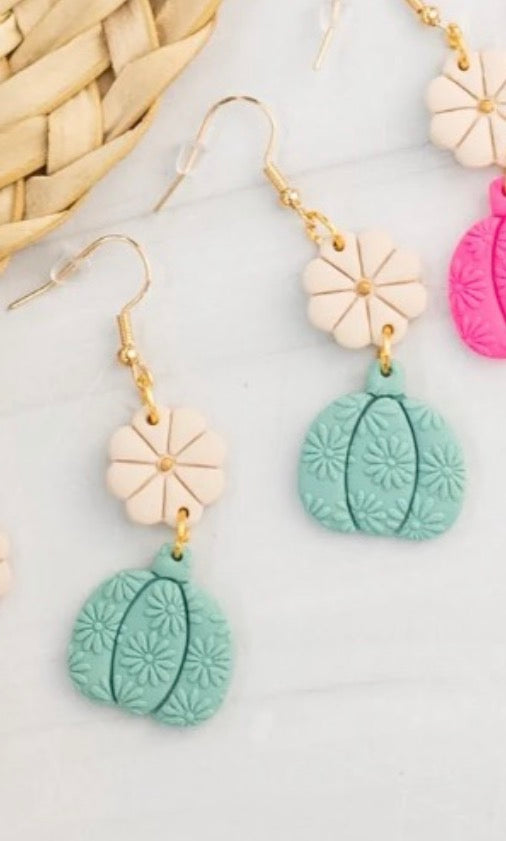Pumpkin Duo Clay Earrings