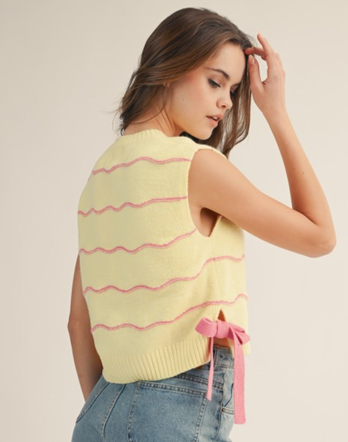 Buttercup and Blush Sweater Vest Tie Tank
