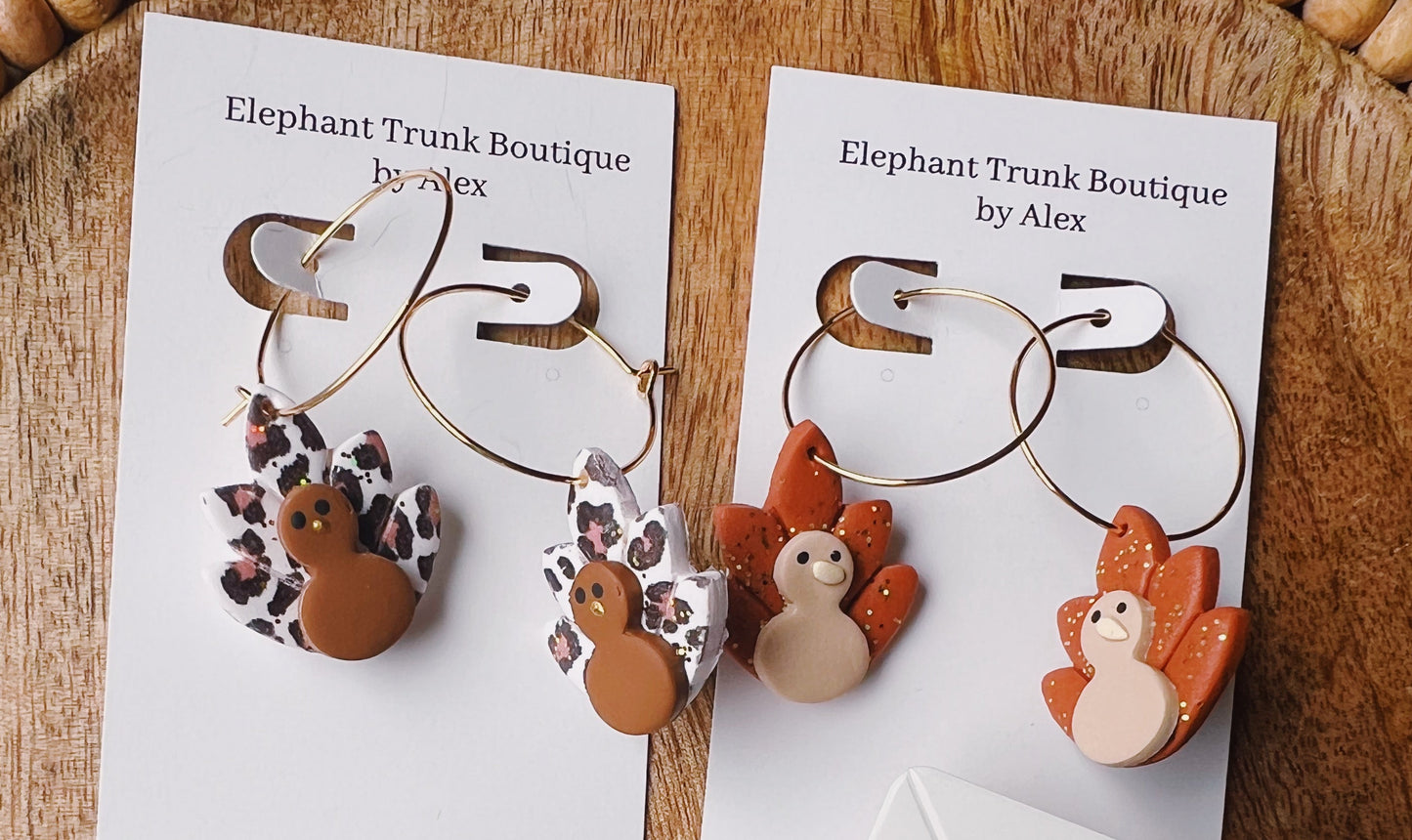 Thanksgiving Turkey Clay Earring