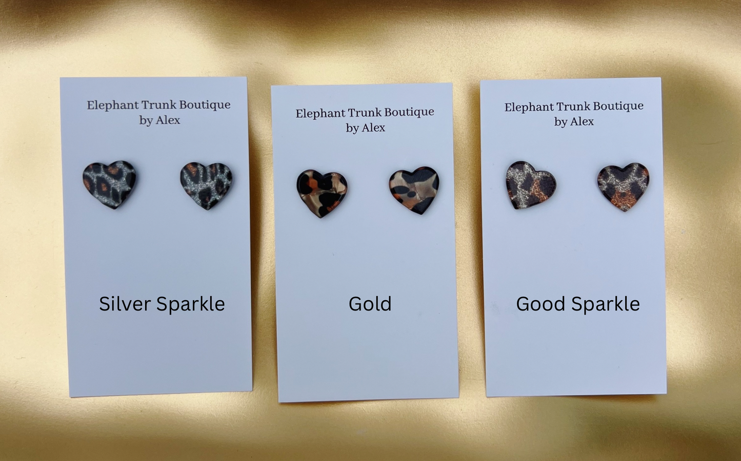 Valentines Leopard Heart Stud Earrings