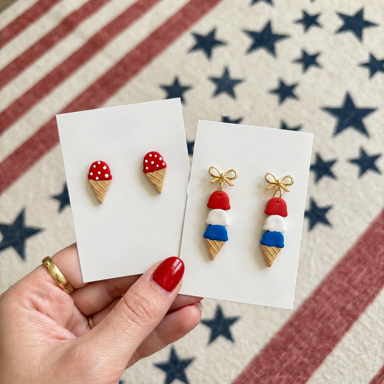 Americana Ice Cream Clay Earring Collection