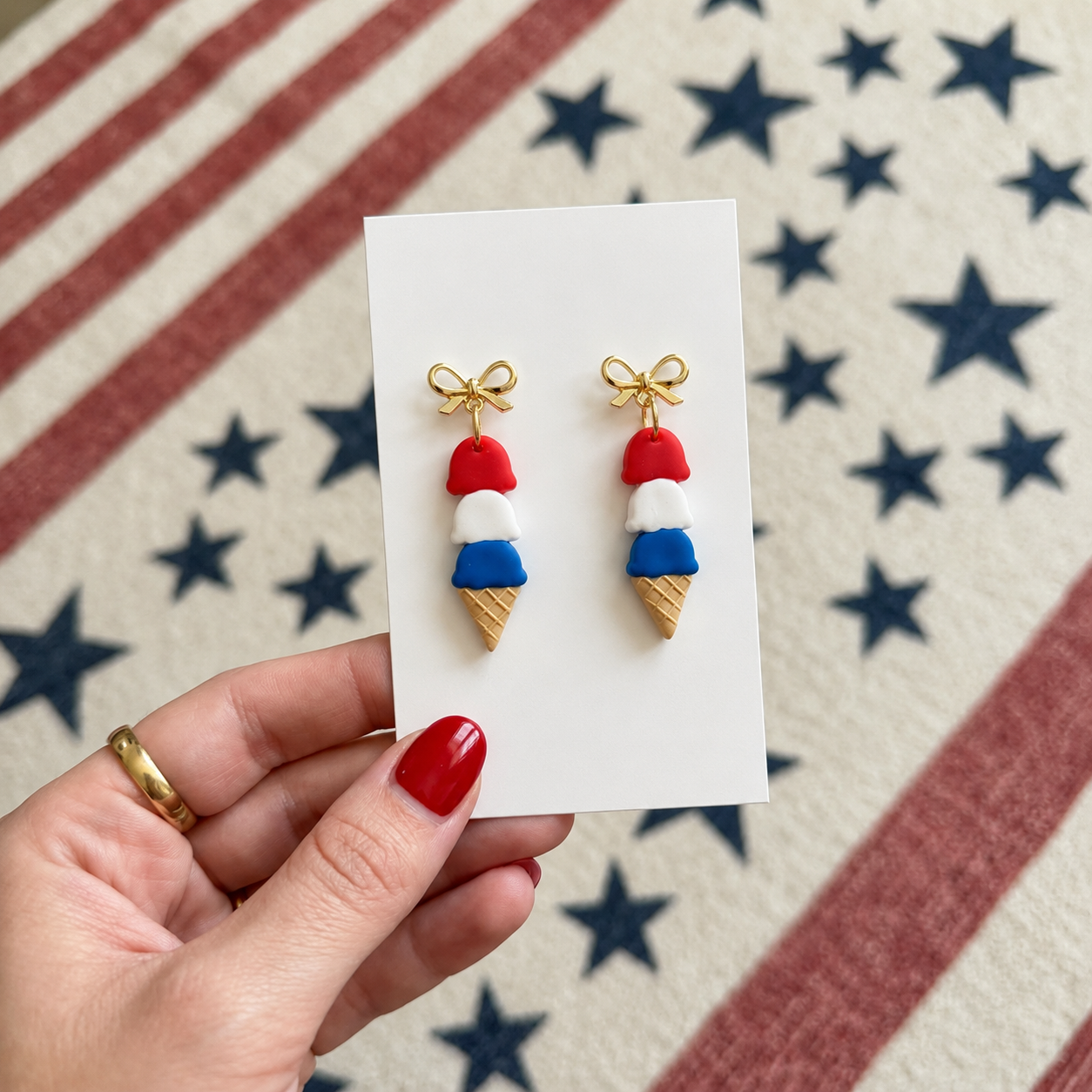 Americana Ice Cream Clay Earring Collection