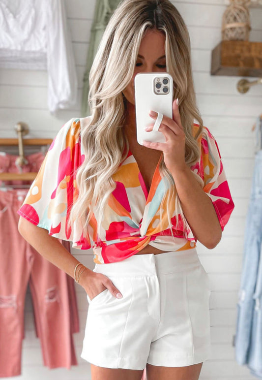 Perfectly Flirty Twist Front Blouse