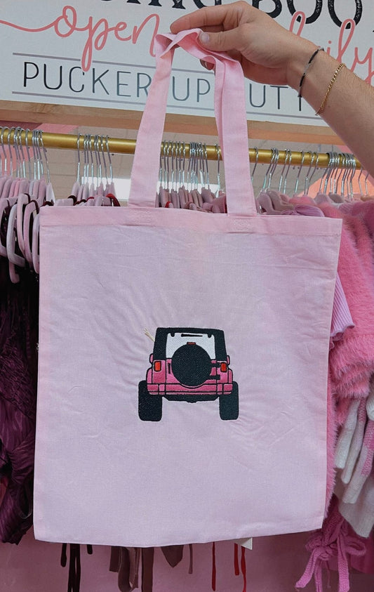 Pink Jeep Tote